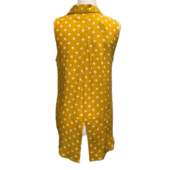 Velvet Heart NWT Yellow Polka Dot Carol Sleeveless Button Up XS - Picture 9 of 15